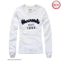 dames abercrombie fitch lang tees est 1892 wit Kleren Online znh56227